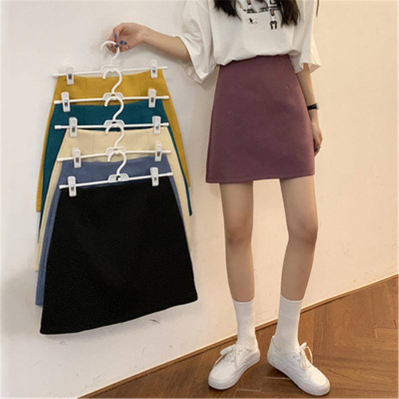 

Skirts Women Summer Solid Zipper All-match Korean-style High-waist A-line Slim Womens Students Elegant Stylish Simple ZY5610, Black