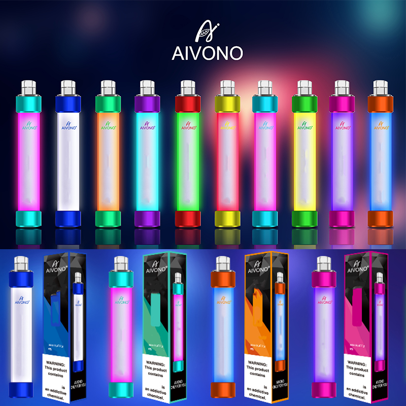 

Authentic AIVONO Aim Fire Disposable Vape Pen E Cigarette Device With RGB Light 650mAh Battery 4ml Prefilled Cartridge Pod 1000 Puffs