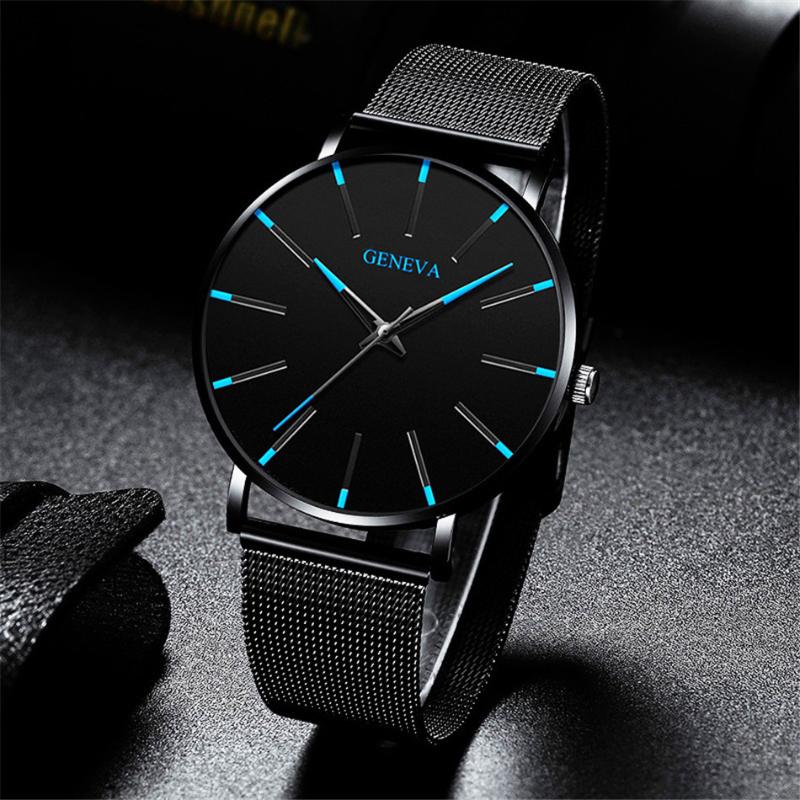 

Wristwatches Men's Watch Luxury Fashion Stainless Steel Business Watches Wristwatch Male Clock Relogio Masculino Zegarek Meski, Silver