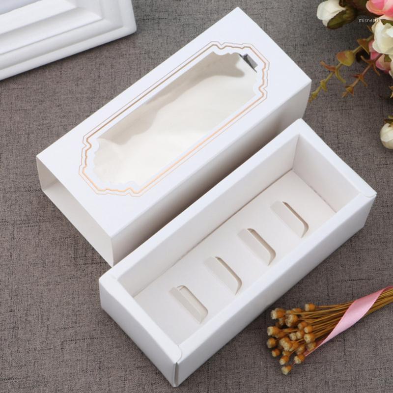 

Gift Wrap 30PCS Macarons Box For 5 Macaron Container Drawer Type Boxes Cookie Cake Dessert Party Packing With Clear Windo