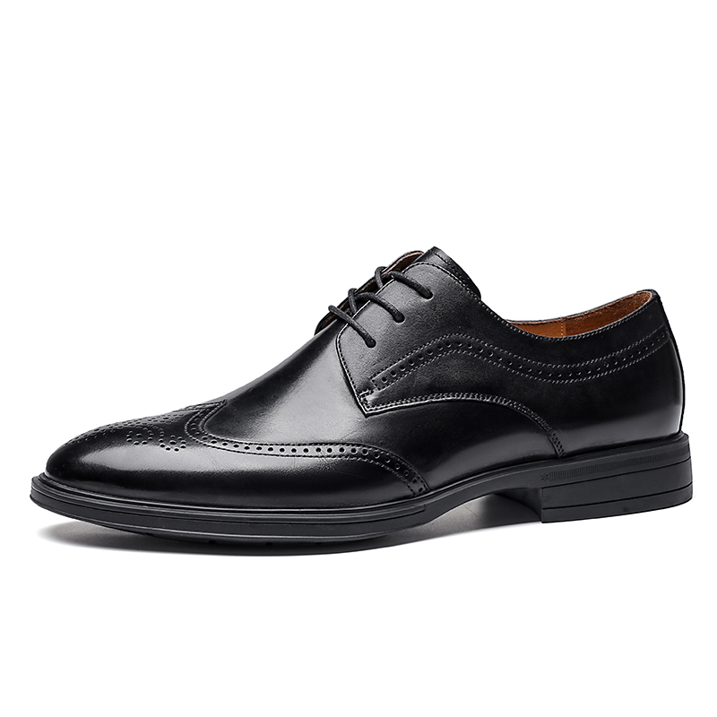 Chaussures de robe de 2021men Derbies Style Style Brogue Cuir authentique Caoutchouc Caoutchouc Spring Ressort Populaire Gentry Anglo-America