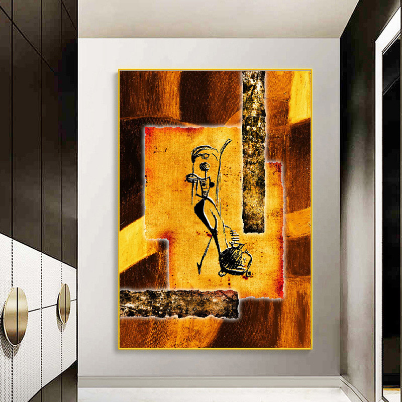 

African Abstract Picture Wall Art Canvas Painting Dancing Woman Poster HD Print For Living Room And Gallery Decoration Cuadros