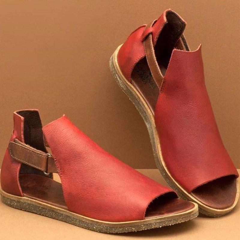 

Sandals 2021 Roman Women Retro Platform Shoes For Gladiator Breathable Hook&Loop Sewing Beach Footwear Soft Woman, Black