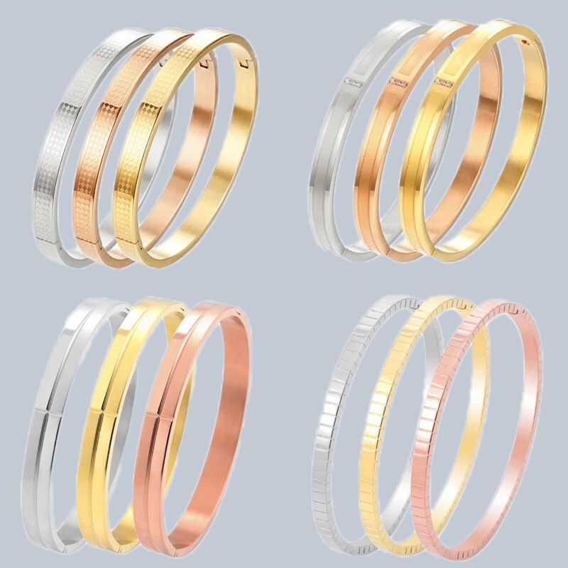

Bangle Lovers Bracelets Woman Titanium Stainless Steel Cubic Zirconia Fashion Cuff Charm Love Luxury Couples Bangles India Jewelry Gift