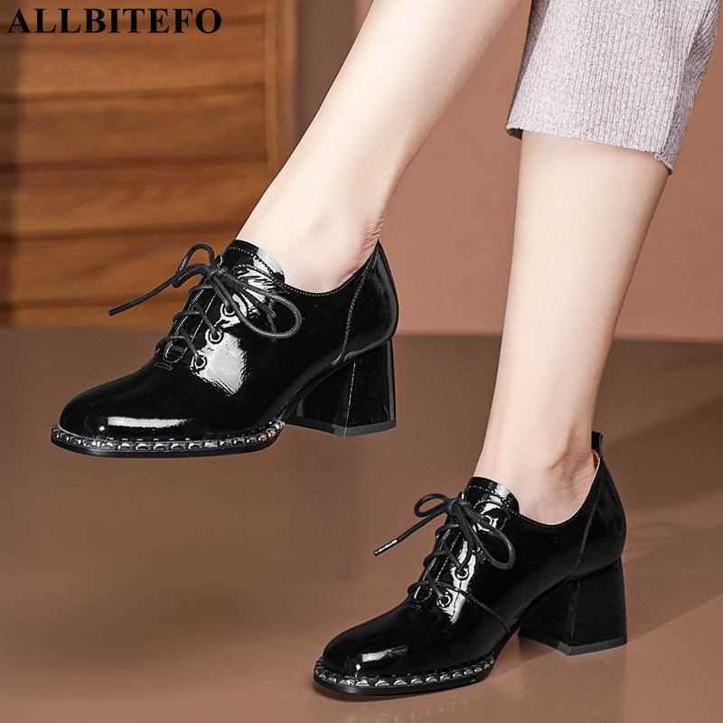 

ALLBITEFO size 34-42 fashion genuine leather women heels shoes platform sexy women pumps high heels basic shoes high heel shoes 210611, As picture
