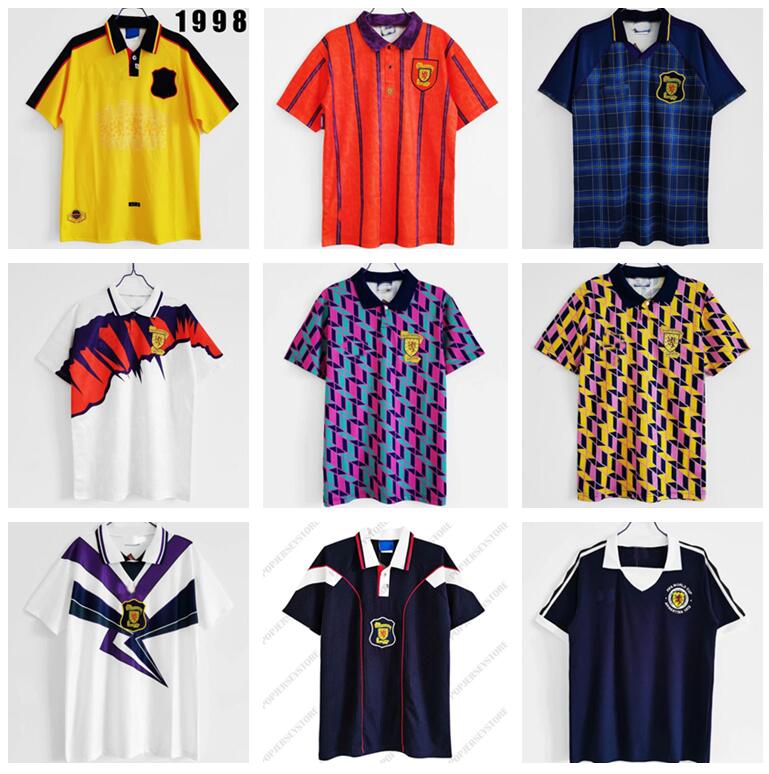 

Scotland Retro 1982 1986 World Cup Soccer Jersey equipment 1978 1988 1990 1993 1994 1996 classic Vintage Football Shirt, Black;yellow