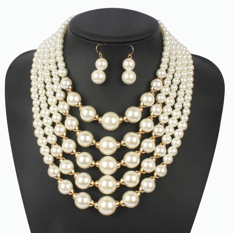 

Chokers Women Necklace Zhuzhu Fashion Pearl-Proof Exaggerate Multilayer Euro-American 2021 Short LadyWedding Ceremony Style