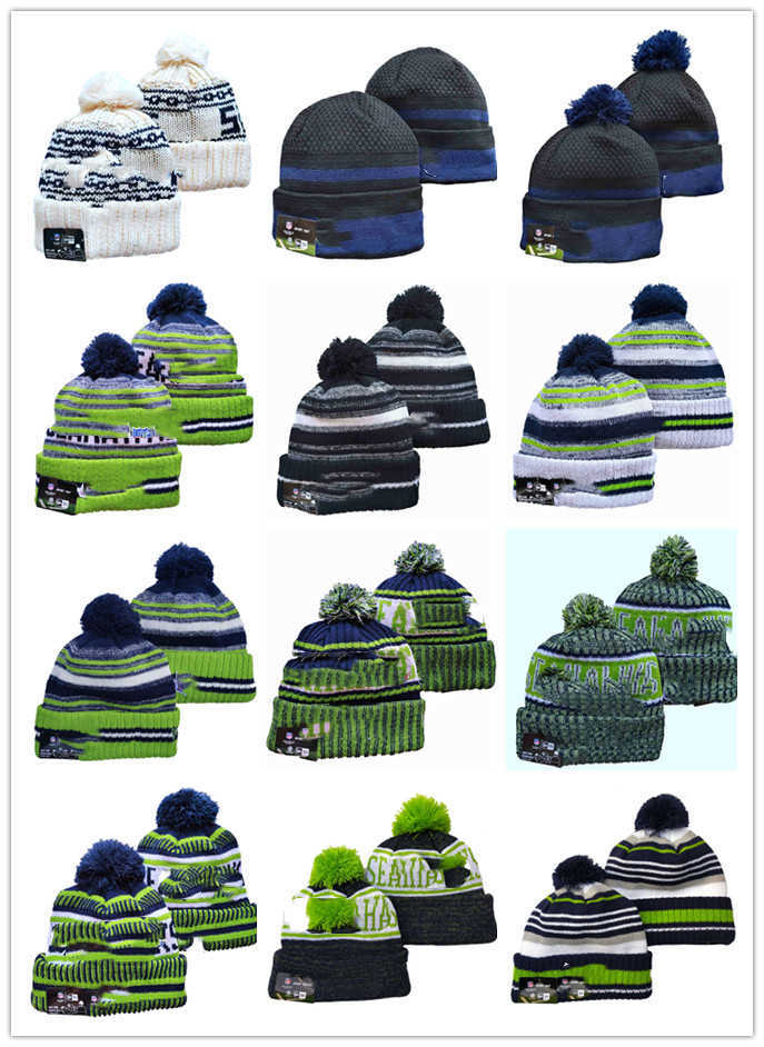 

Mens SeattleSeahawksNew Cuffed Knit Football Hat Beanies
