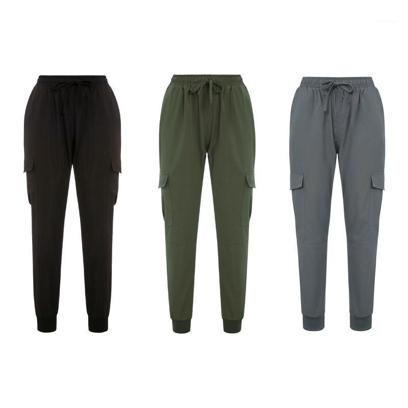 

Women's Pants & Capris Women Drawstring Fashion Ladies Casual Side Pockets Loose Straight Party Street Jogger Trousers 3 Colors 2021, Black;white