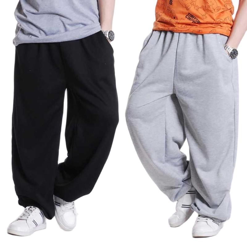 

Men's Pants Fashion Hip Hop Streetwear Harem Men Sweatpants Loose Baggy Joggers Track Cotton Casual Trousers Male Clothes, Black
