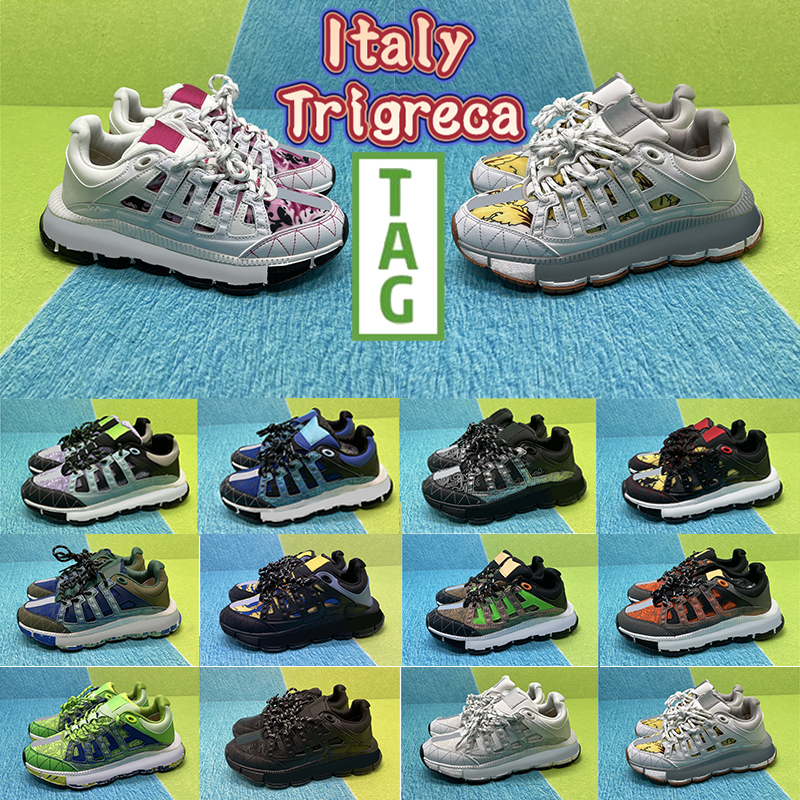 

2021 Italy Trigreca sneakers men casual shoes brown green blue print orange olive black silver white pink royal deep grey mens fashion running trainers, Bubble wrap packaging