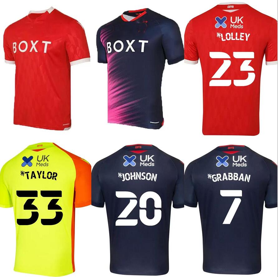 

21 22 Nottingham Soccer Jerseys Home Away Third GRABBAN ZINCKERNAGEL JOHNSON LOLLEY 2021 2022 Forest Adults Men Kit Kids Youth Set Football Shirt