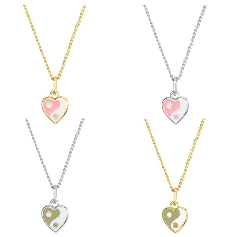 

Pendant Necklaces Vintage Gossip Heart Necklace Simple Yin Yang For Women Girls Fashion Jewelry, Silver