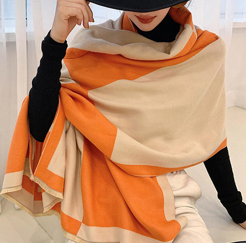 

Winter Scarf Women Cashmere Lady Stoles Design Print Female Warm Shawls and Wraps Thick Reversible Scarves Blanket