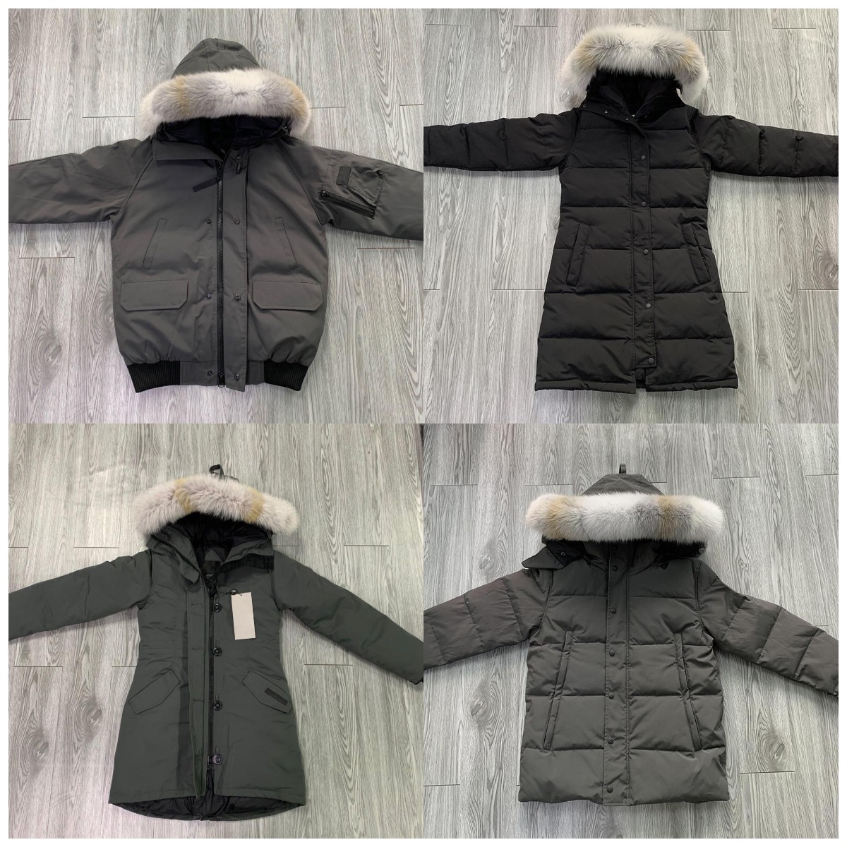 

New French UK Men Women Winter Down Jacket Thick White Wolf Fur loose mid-length With Hood Zippers Coat Clssic Fashion Windproof Cold Resistance Warm Parkas E0412Z, Dustbag