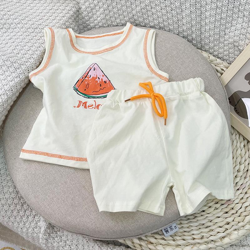

Clothing Sets LZH 2022 Summer Young Children For Boys Vest 2Pcs Suit Casual Kids Clothes Girls Outfits 1-5 Years Baby Set, White