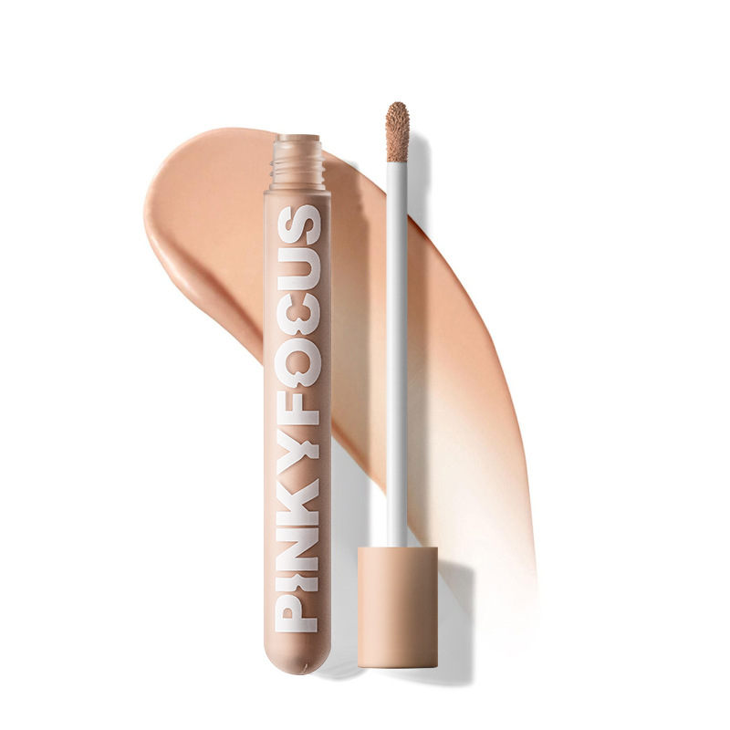 

Pinkyfocus silky moisturizing nourishing concealer foundation cream to cover freckles acne spots and dark circles makeup 0808, Light yellow