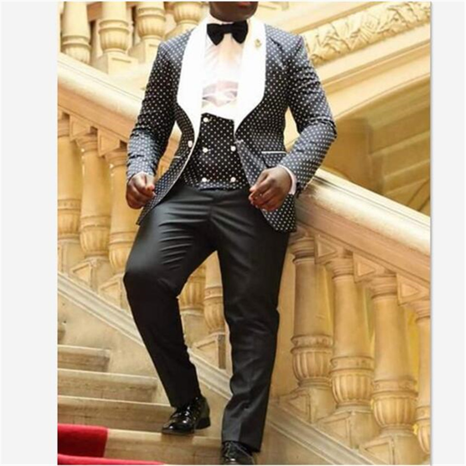 

Men' Suits & Blazers See white black suit man groom groomsmen formal tuxedo adjustment 3 part deal (jacket + vest pants) custom suits, Picture style3