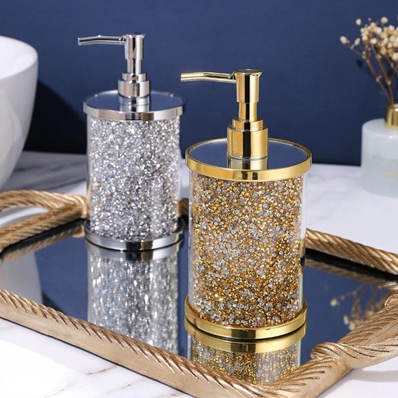 

Storage Bottles & Jars Light Luxury Broken Diamond Body Soap Empty Bottle Bathroom Push-Type High-Grade Hand Dispenser Plastic