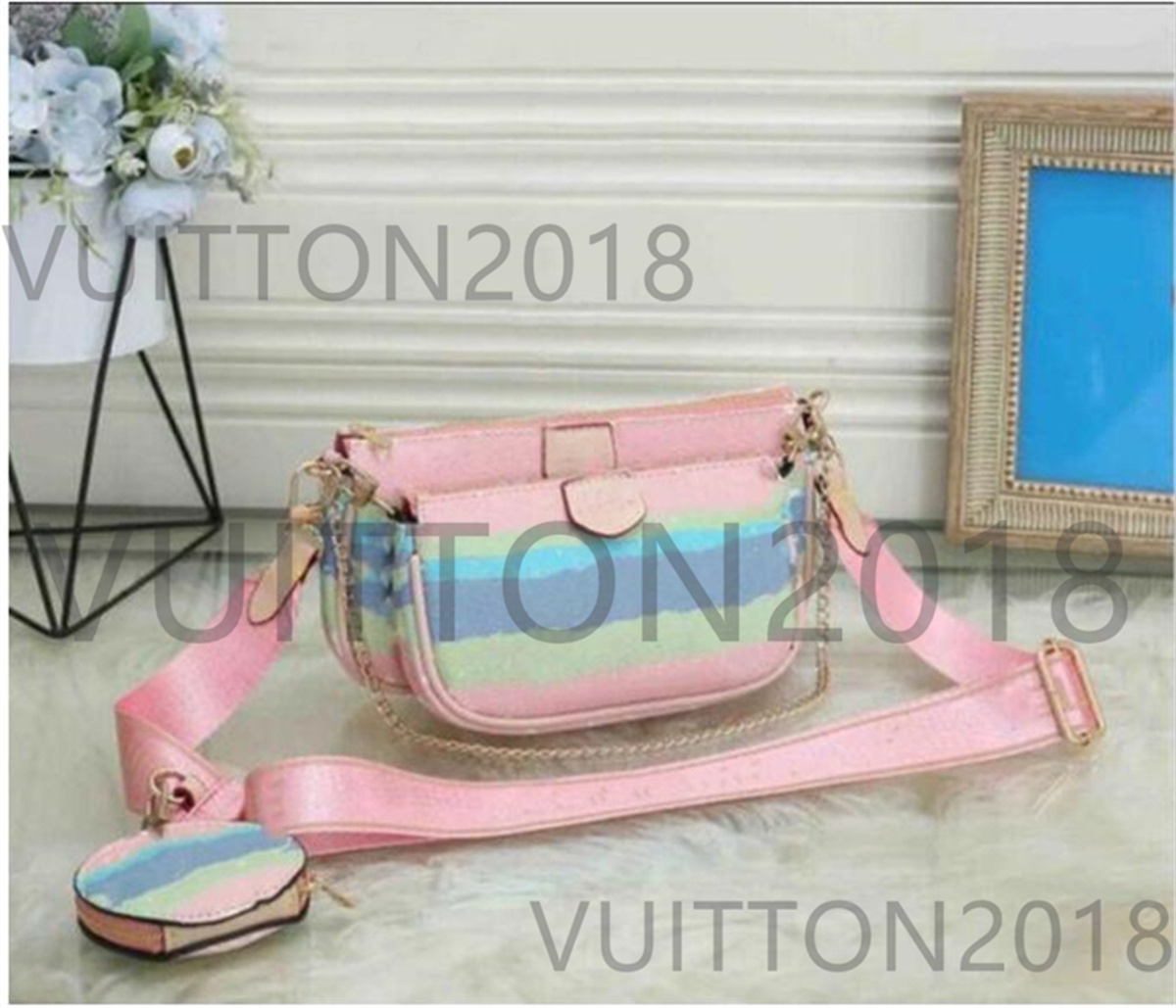 

3-piece set luxurys Should Bag Fashion Purse Wallet Crossbody Bags Backpack Small Women Messenger Bags Small purses, Red