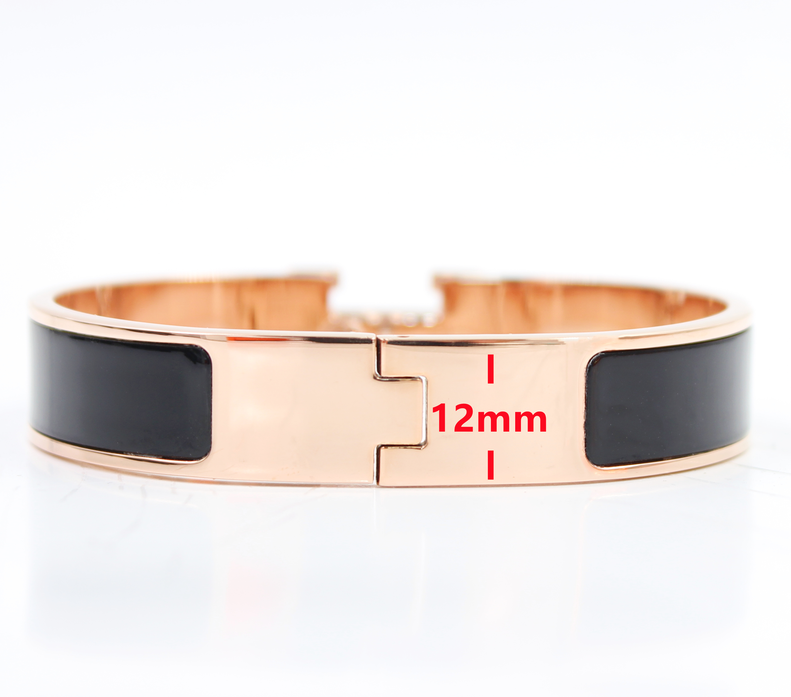 

Luxury Brand High Designer 12mm Rose gold Metal Enamel Cuff Stainless Steel Letter Bracelets&Bangles Lovers Engagement Women Bracelets Jewelry With Orange Dust bag