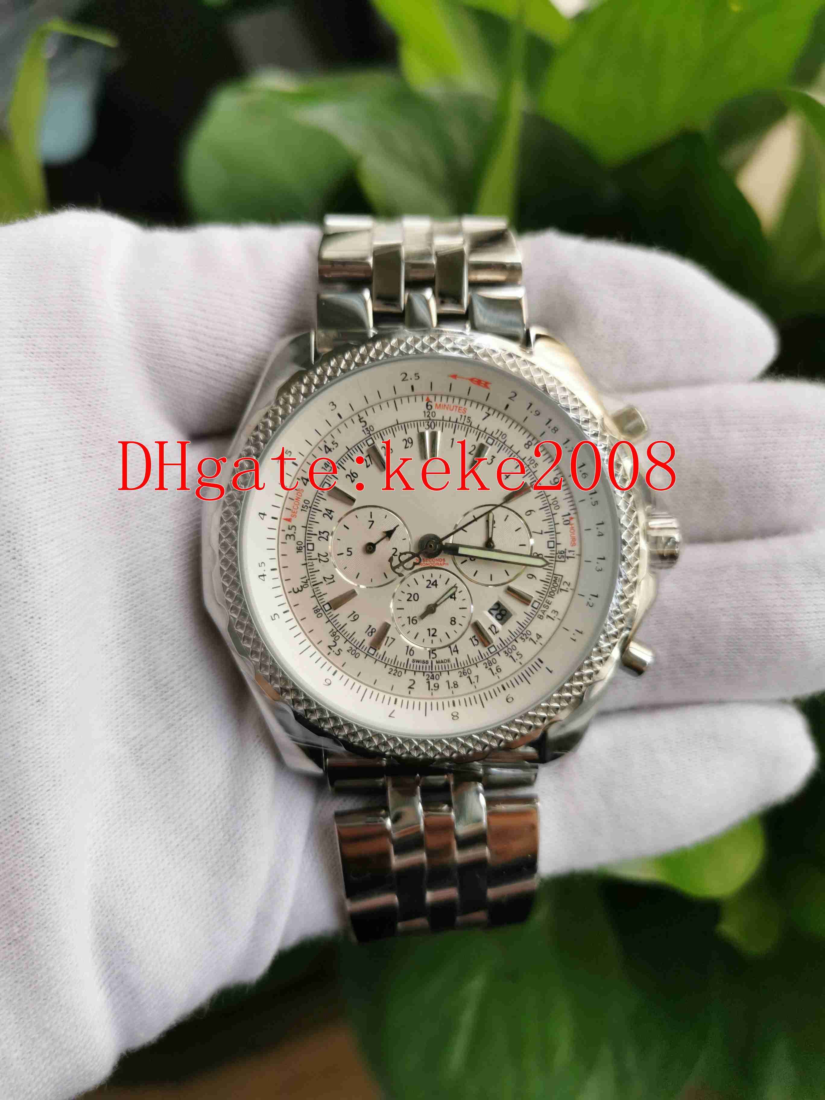 

Fashion High Quality Watch 44.8 mm Speed GT Continental A13363/AC1764 Stainless Steel Luminescent White Dial VK Quartz Chronograph Workin Mens Watches, No box papers