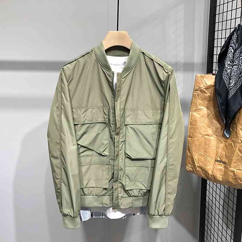 

Dressmaker 2021 autumn new baseball men's Multi Pocket Korean version handsome flight staff jacket trend, Black