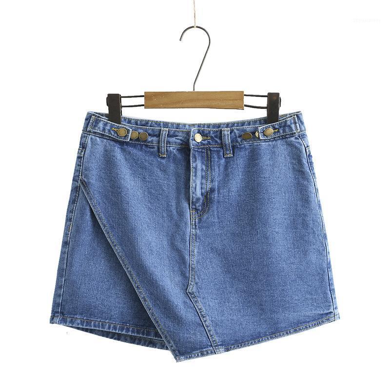 

Women's Jeans Women Denim Shorts Skirts Oversize 2021 Summer Fashion Casual Clothes Stretch High Waist False Two Piece Plus Size Bottoms, Black