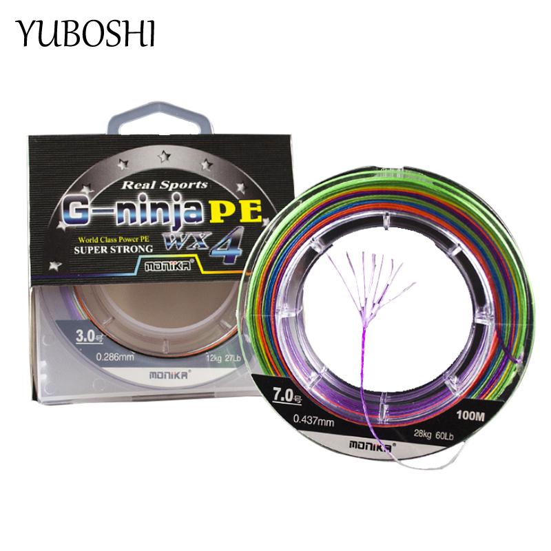 

Braid Line 2021 100M Solid Color/Multicolor 4 Strands 8 Braided Fishing Anti-bite Multifilament Tackle