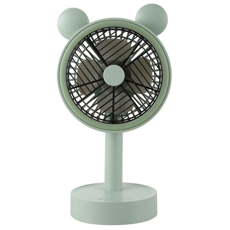 

Electric Fans W2 Cartoon Desktop Remote Head With Light Turntable Fan USB Charging Small