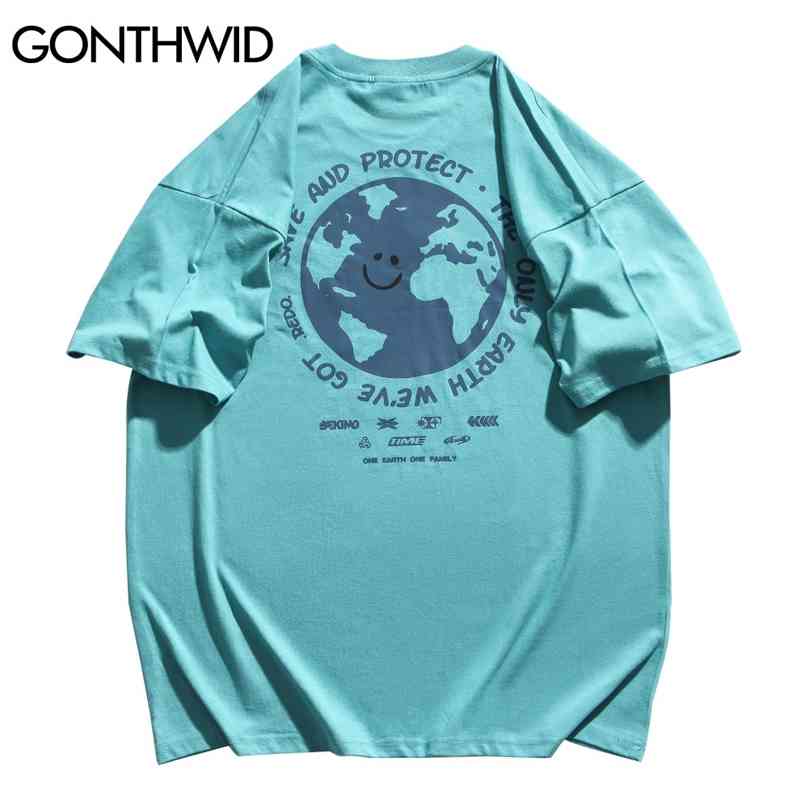 

Tshirts Harajuku One Earth Family Short Sleeve Tees Shirts Streetwear Hip Hop Fashion Tops Casual Cotton T-Shirts 210602, Green
