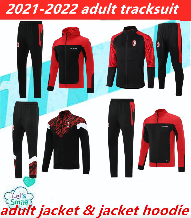 

21 22 milan IBRAHIMOVIC PIATEK PAQUETA Soccer tracksuit jacket Survetement THEO KAKA CALHANOGLU AC football training jogging, Black