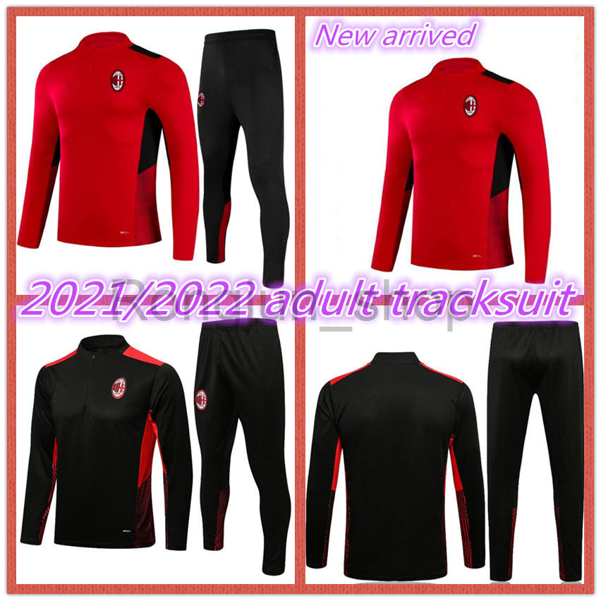 

2021 2022 IBRAHIMOVIC PIATEK AC KAKA Soccer training suit jacket survetement 21 22 maillot de foot CALHANOGLU mIlan football ADULT Tracksuit, Red