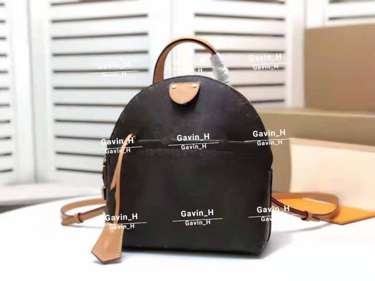 

Backpack School Bags Shoulder Bag Removable Strap Cowhide Genuine Leather Fashion Letter Pattern Designers Brown handbag High Quality
