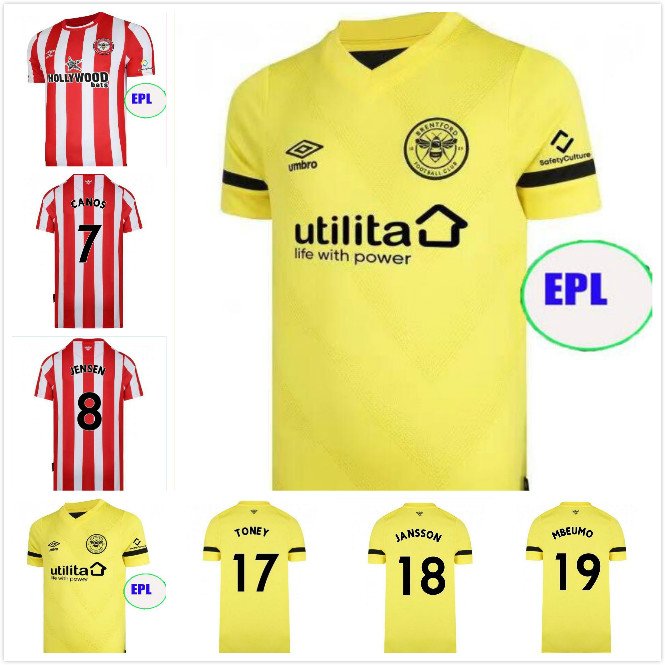 

21 22 Brentford FC home Soccer Jerseys TONEY 2021 2022 JANSSON MBEUMO CANOS JENSEN Football Shirt DASILVA FORSS JANELT ROERSLEV BIDSTRUP Mens Jersey Kids Kit