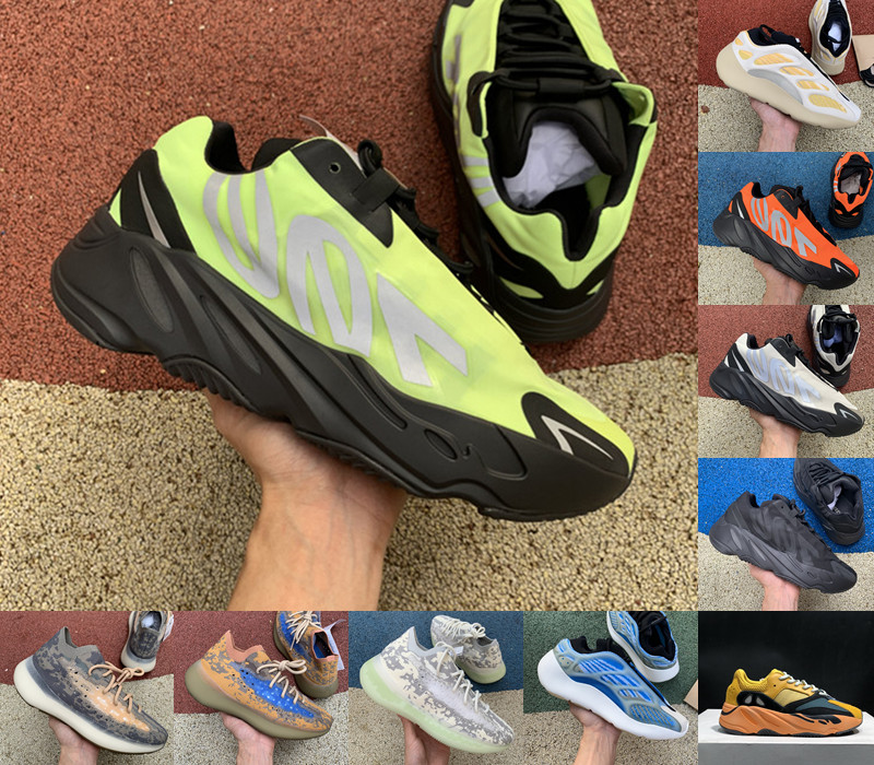 

700 V2 Runner Solid Grey Inertia MNVN Orange Phosphor men women shoes analog carbon blue static high quality trainers sports sneakers 36-46