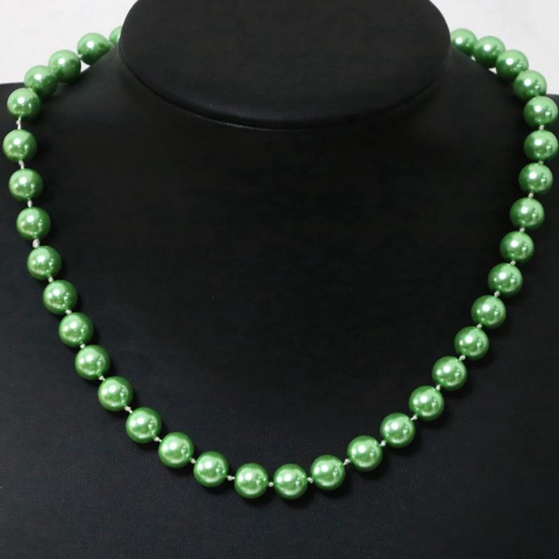 

Green Shell Simulated-pearl Factory Price Round Beads Diy Necklace For Women 8,10,12,14mm Chain Jewelry 18inch B1645 Chains