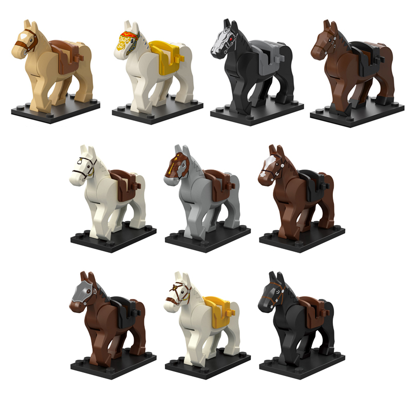 

Animal Horse Warhorse Battle Steed Model Kits Minifigs Action Figure Building Blocks Bricks Middle Ages Medieval knight Mounts Toy