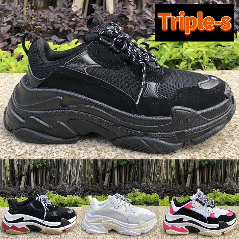 

Newest Paris Triple-s Platform men casual shoes triple black white red cream yellow beige green gym blue fashion mens womens sneakers, Bubble wrap packaging