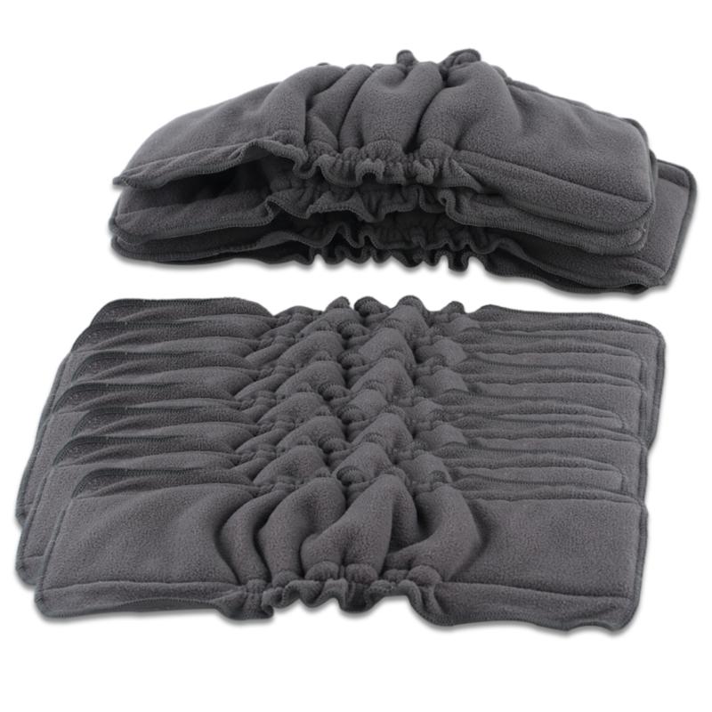 

Cloth Diapers 10PC Reusable Bamboo Charcoal Insert Baby Diaper Mat Nappy Inserts Changing Liners 4/5layer Breathable Soft