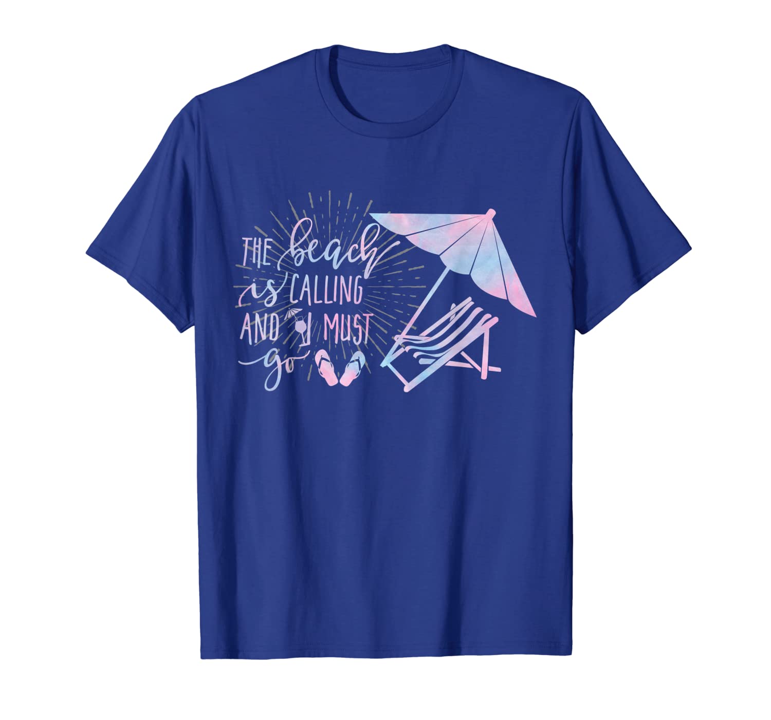 

funny watercolor tee beach is calling and i must go t-shirt, White;black