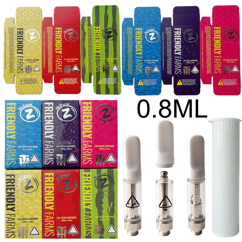 

Friendly Farms Atomizers Newest Vape Cartridges Packaging 0.8ml Carts Thick Oil Vaporizer Pen 510 Thread
