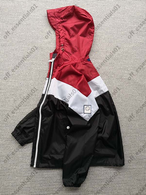 

Waterproof nylon fabric mens jacket Monclair Red white and black color matching design Designers Men S Clothing, Black;brown