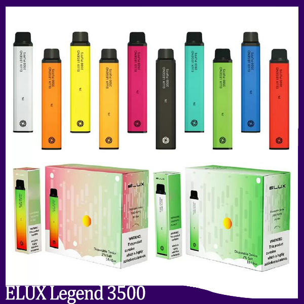 

Original code Elux Legend 3500 Puffs Disposable Vape Pen E Cigarettes 2% 23 colors 1500mAh Battery Vaporizer Stick Vapor Kit 10ml Pre Filled Cartridge Device