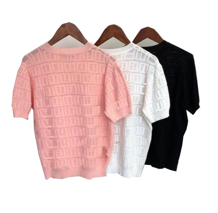 

Fall 2021 Fashion designer Women's t shirt High-end knit collar top Harajuku 3D embossedsoft and comfortable, Customize