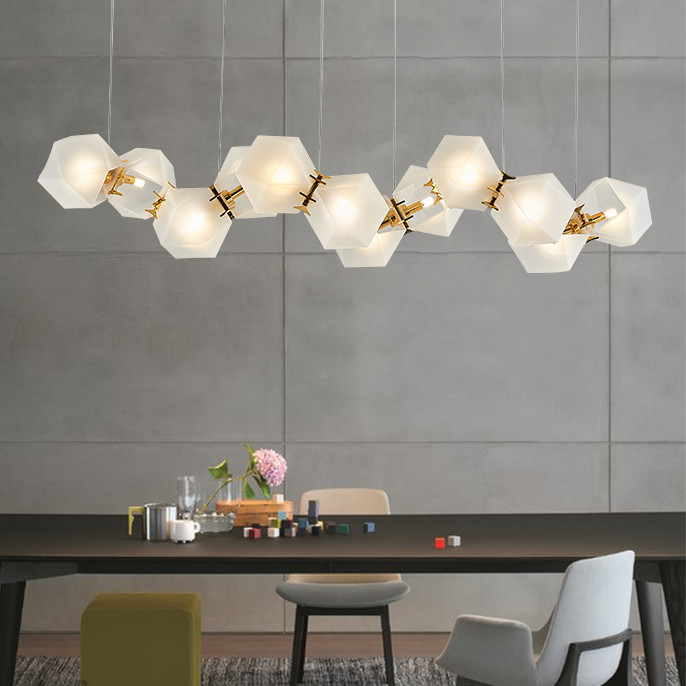 

Modern Led Pendant Light Designer'S Lighting Acrylic Lamp Creative Living Room Bedroom Frosted Glass Shape DNA White Luster