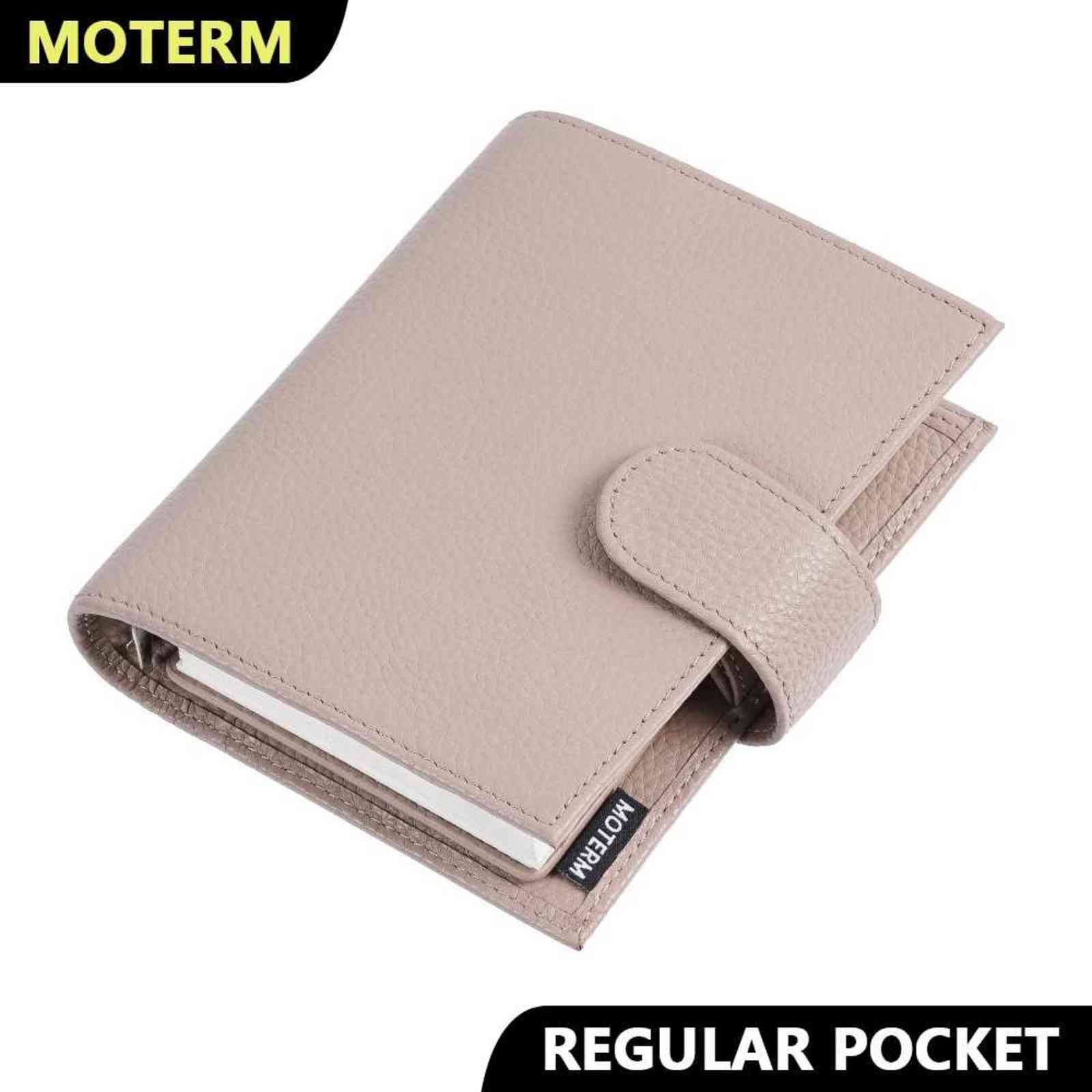 

Moterm Regular Series Pocket Size Rings Planner Genuine Pebbled Grain Cowhide A7 Notebook Agenda Organizer Journey Sketchbook 211103, Purple;pink