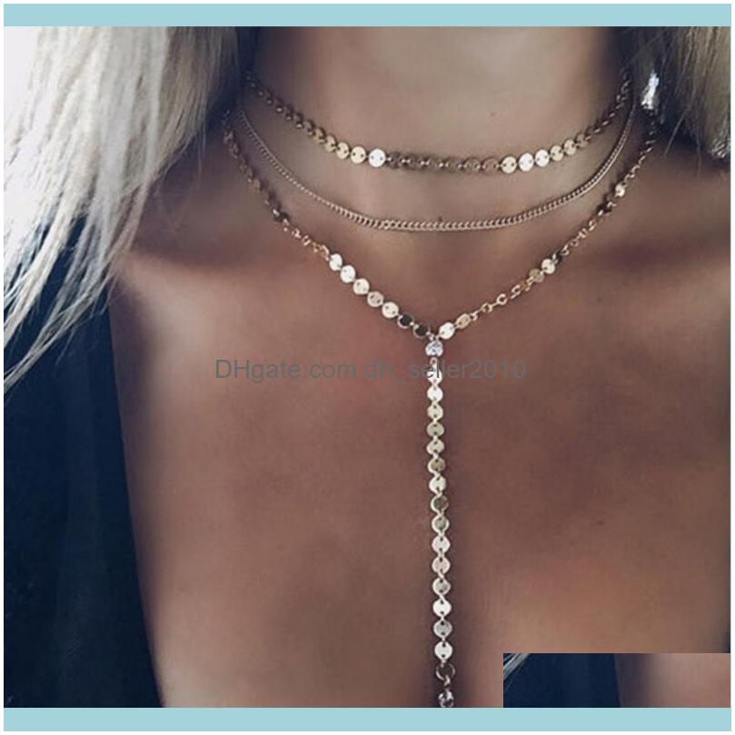 

Necklaces & Jewelrysexy Multilayer Sequins Crystal Rhinestone Tassel Pendants Chain Necklace Choker Collar Women Jewelry #235641 Chokers Dro