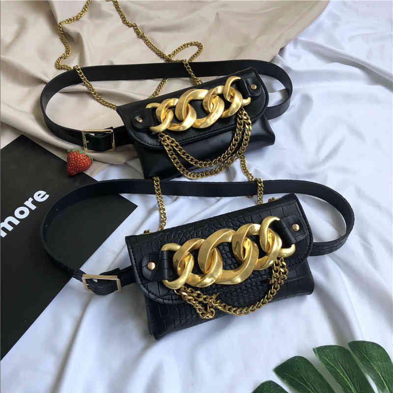 

Fashion Women Bag Pu Leather Waist Pack Female Belt Bag Phone Pouch Bags Hotsale Women Coin Waist Packs Q0625, Black