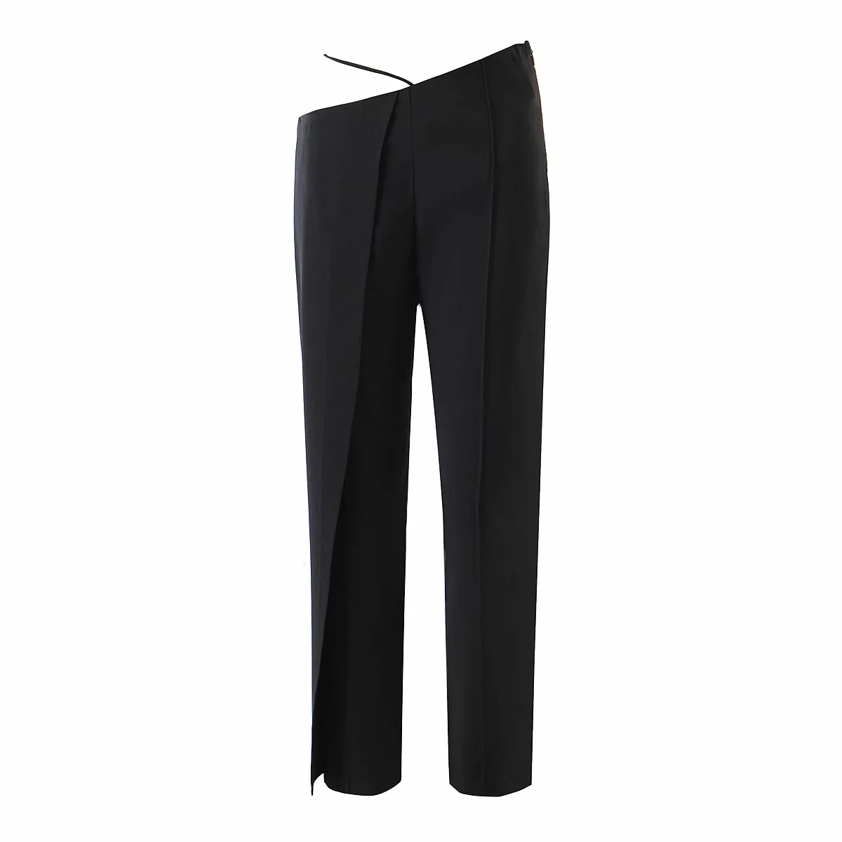 

BBWM Women Vintage Stylish Street Show Waist Skinny Pants Fashion Side Zipper Female Ankle Trousers Pantalones Mujer 210520, Black